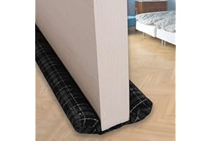 VISEMAN 36 Inch Under Door Stopper - Noise Blocker & Draft Stopper - Machine-Washable Checker Ink Cloth