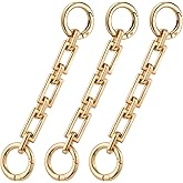 CHANZET Purse Chain Strap Extender 3pcs, 4.52 inches Bag Strap Extender for Handbag Crossbody Bag Replacement, Gold Metal Flat Purse Straps Bag Chain Straps