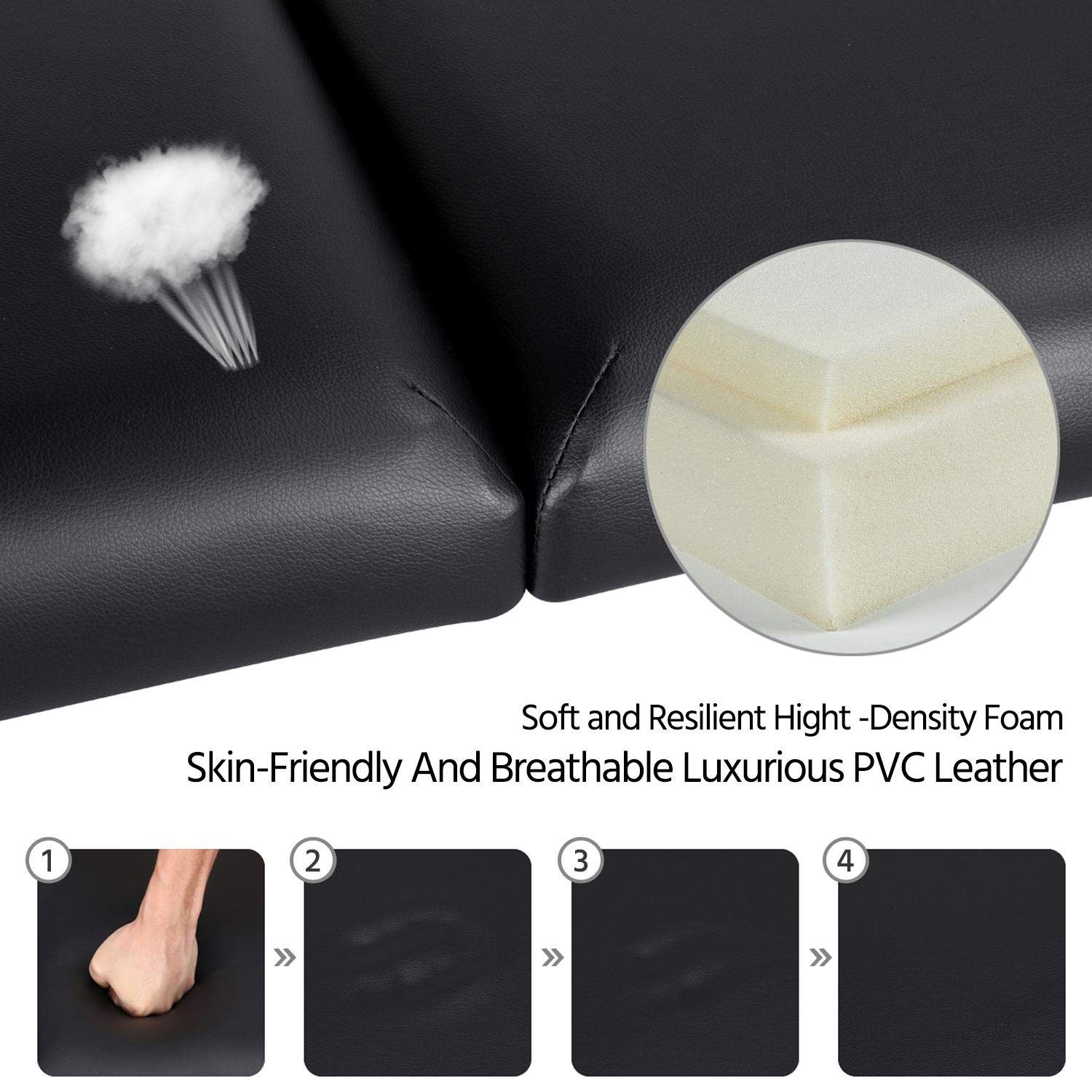 Yaheetech Folding Massage Table Portable Spa Bed Adjustable Aluminium Salon Bed 3 Fold 84 Inch Extra Wide Face Cradle Bed : Beauty