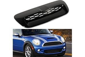 GEARUP Hood Bonnet Scoop Cover Compatible with Mini Cooper S R55 R56 R57 R58 R59 2007-2013 Glossy Black Front Air Hood Scoop Intake Bonnet Vent