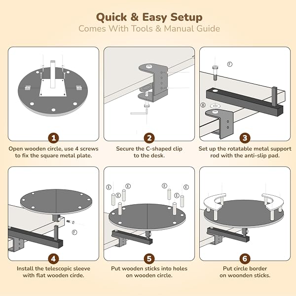 PURRHOUSE UP TO 45LBS CAT DESK BED – 360° ROTATION & ADJUSTABLE HEIGHT, PET PERCH FOR DESKS WITH WASHABLE CUSHION, DESK CAT BED ATTACHMENT FOR VARIOUS TABLES (WOOD_BROWN CUSHION)