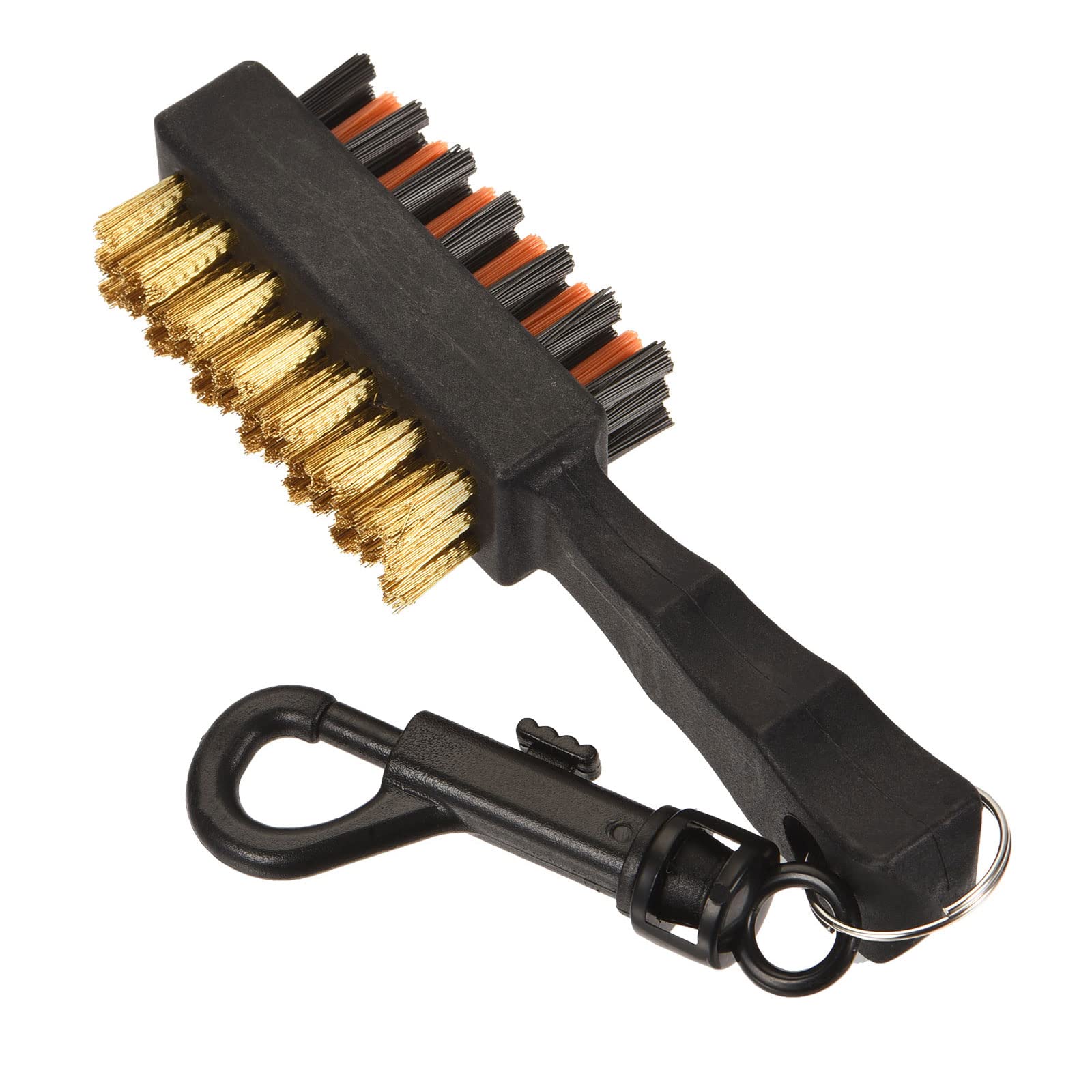 M METERXITY Golf Club Brush - Golf Club Groove Cleaner Dual Sided Sharp Bristle Cleaning Tools with Clip, Retractable, Apply to Outdoor (Black)