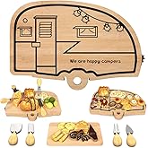 Haigoo Foldable Bamboo Charcuterie Board Set - Unique Cheese Cutting Board Gift Set for Mom, Dad, Couple or House Warming