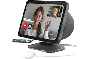 PlusAcc Charging Stand for Show 8 (3rd Gen) - Adjustable Tilt Table Holder with 2 Charging Ports (USB-C & USB-A), Magnetic Station Accessories for Charge Cellphones and Earbuds, Non-Slip Base (Black)