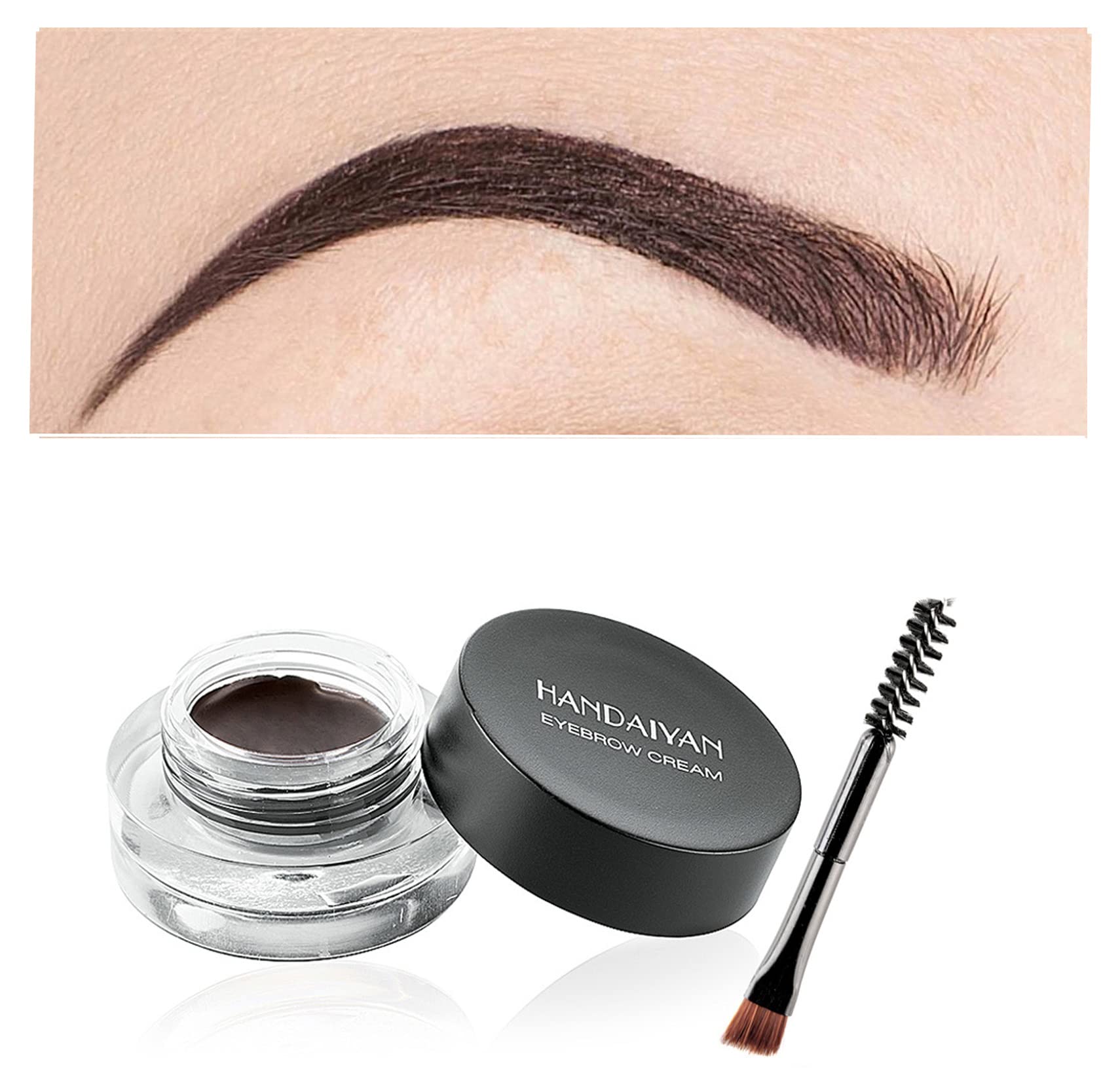 Eyebrow Cream, Waterproof Eyebrow Gel Long Lasting Brow Pomade with Brush, Natural Versatile Tinted Brow Gel Creates Natural Looking Brows for Holiday Parties Makeup (03# Walnut)