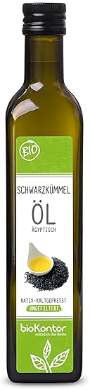 bioKontor // BIO Schwarzkümmelöl ägyptisch - UNGEFILTERT - nativ + kaltgepresst - 500 ml