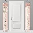 60th Birthday Decorations Door Banner for Women, Pink Rose Gold Cheers to 60 Years Birthday Backdrop Sign Party Supplies, Happy Sixty Birthday Porch Decor for Outdoor Indoor