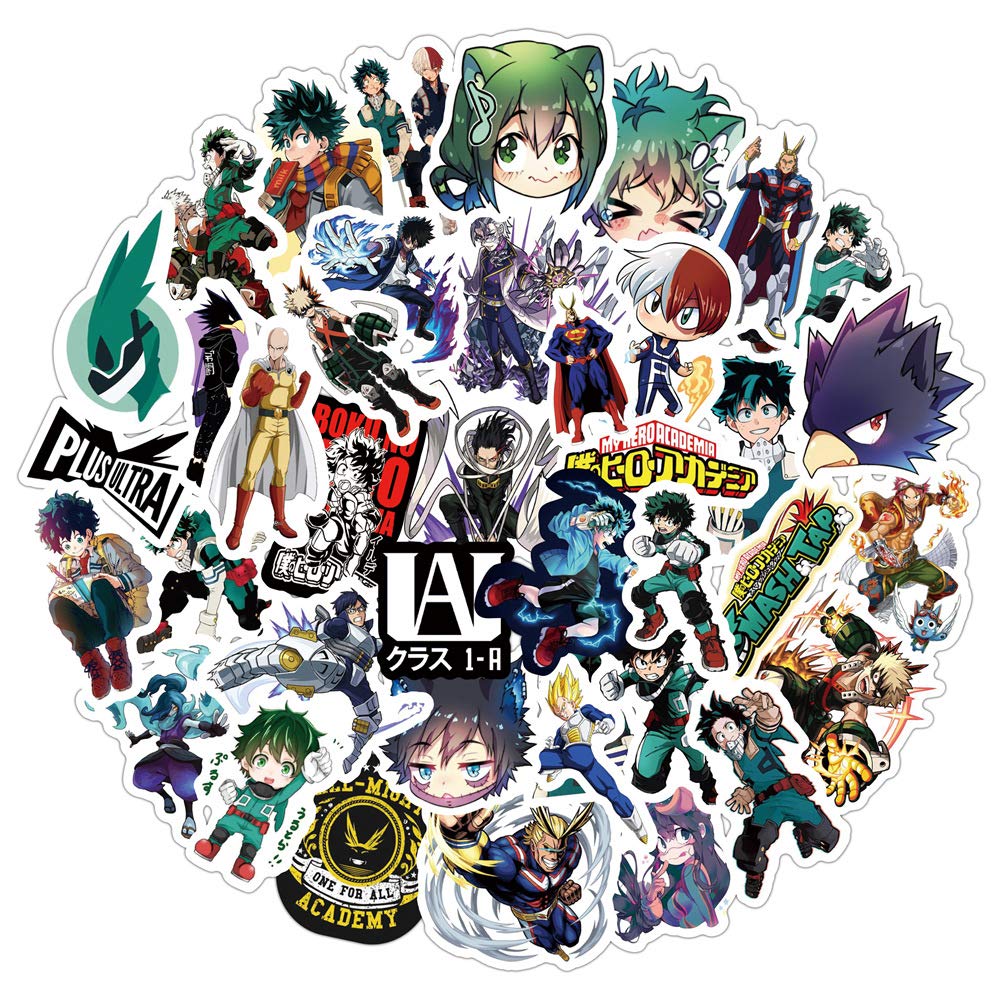 50 Pcs Anime My Hero Academia Stickers for Laptop,Bumper,Skateboard,Water Bottles,Computer,Phone,Anime Sticker Pack for Kids/Teen — image 1