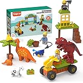 Anpcso Building Blocks for Toddlers 3-5, Dinosaur Toys- Dinosaurs, Car, Build, Learn and Play, Educational Interactive Creative DIY Toy Compatible with All Major Brands, Gift for Kids Boys Girls