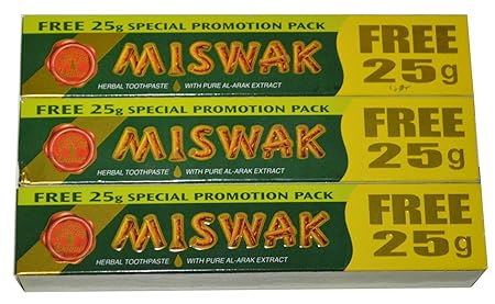 3 x Dabur Miswak Herbal 75g Zahnpasta Miswakextrakt zahncreme 225g