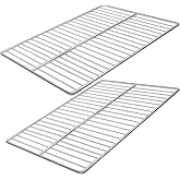 KEESHA 15 3/4''BBQ Grill Mesh Metal Stainless Steel Barbecue Grill Grates | Barbecue Grilling Grid Wire Mesh, Multifunction Cooking Net for Outdoor Grill 2 Pack (15 3/4''*11 13/16'')
