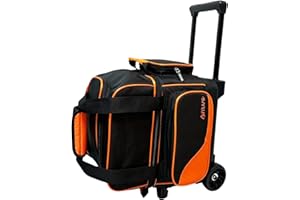 Pyramid Path Pro Deluxe Single Roller Bowling Bag With Separate Shoe Compartment (Up To US Mens Size 11), 2 Large Accessory Pockets, Padded Foam Ball Insert, Lifting Handles and Locking Square Handle