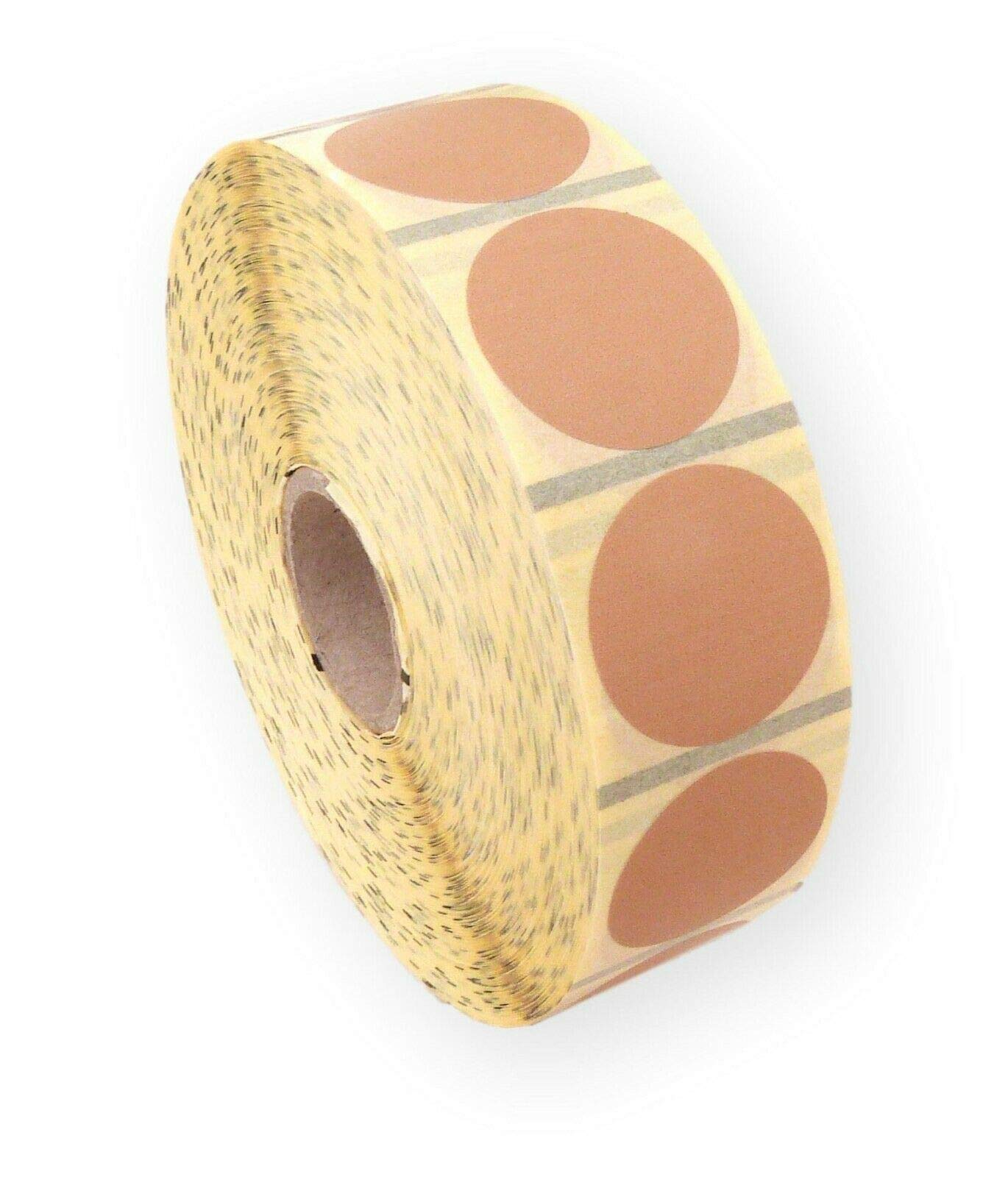 25mm Diameter Round Brown Direct Thermal Kraft Labels 25mm Core with Registration Marks 2000 Roll (1)