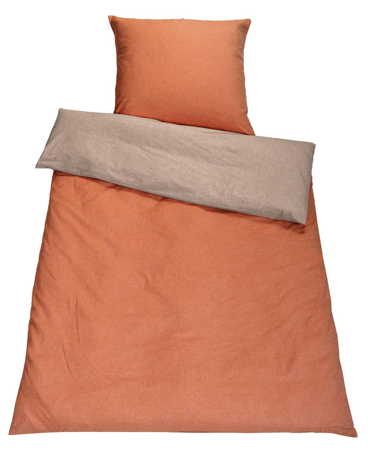 SETEX Bed Linen, Marzipan/Rust Red, 220 x 155 cm