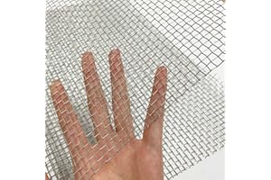 LLMENGEN 2 Pack 304 Stainless Steel Woven Wire 5 Mesh - 11.4"X23.6" (30cmX60cm) Easy to Cut and Sturdy-Metal Screen Mesh for Vent, Security, Garden - Never Rust and Heat Resistant