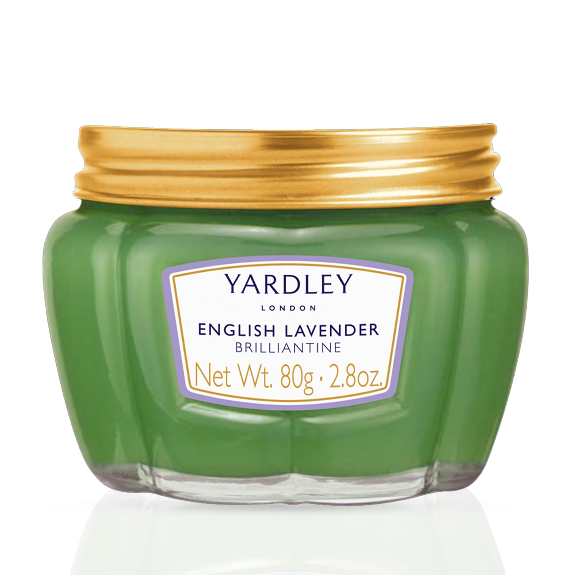 Yardley London English Lavender Brilliantine, Light Hold Hair Pomade for Shine and Control, Smooth Finish with a Soft Lavender Scent for a Polished Well-Groomed Look, 80g