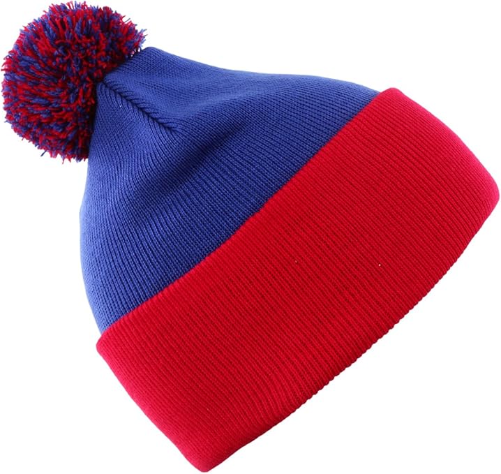 LE3NO Premium Damen Dehnbar hochklappen Pom Pom Knit Beanie Cap Gr