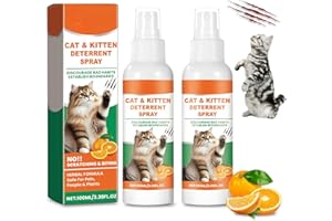 Mxvbaty Cat Deterrent Spray, Safe Natural Cat Deterrent Outdoor, Cat Pee Deterrent Spray Indoor for Urine Marking Furniture, Humane Effective Training Aid Anti-Scratch for Cats and Kittens, 2PCS