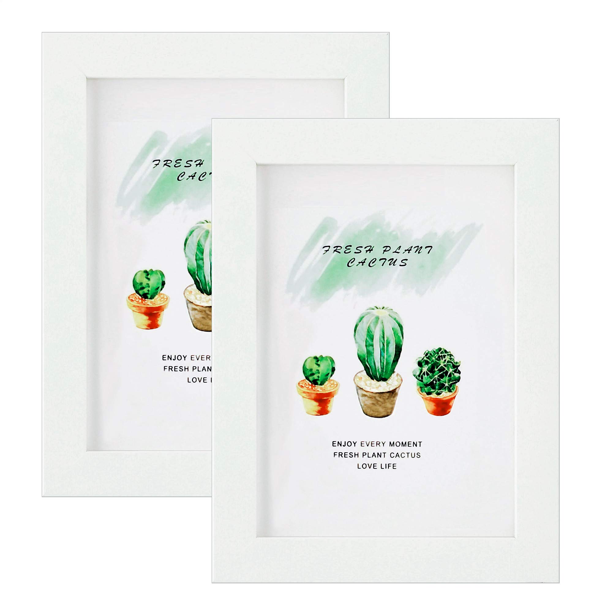 Mochose 2 Pack White MDF 5x7 inch Picture Frame for Tabletop and Wall
