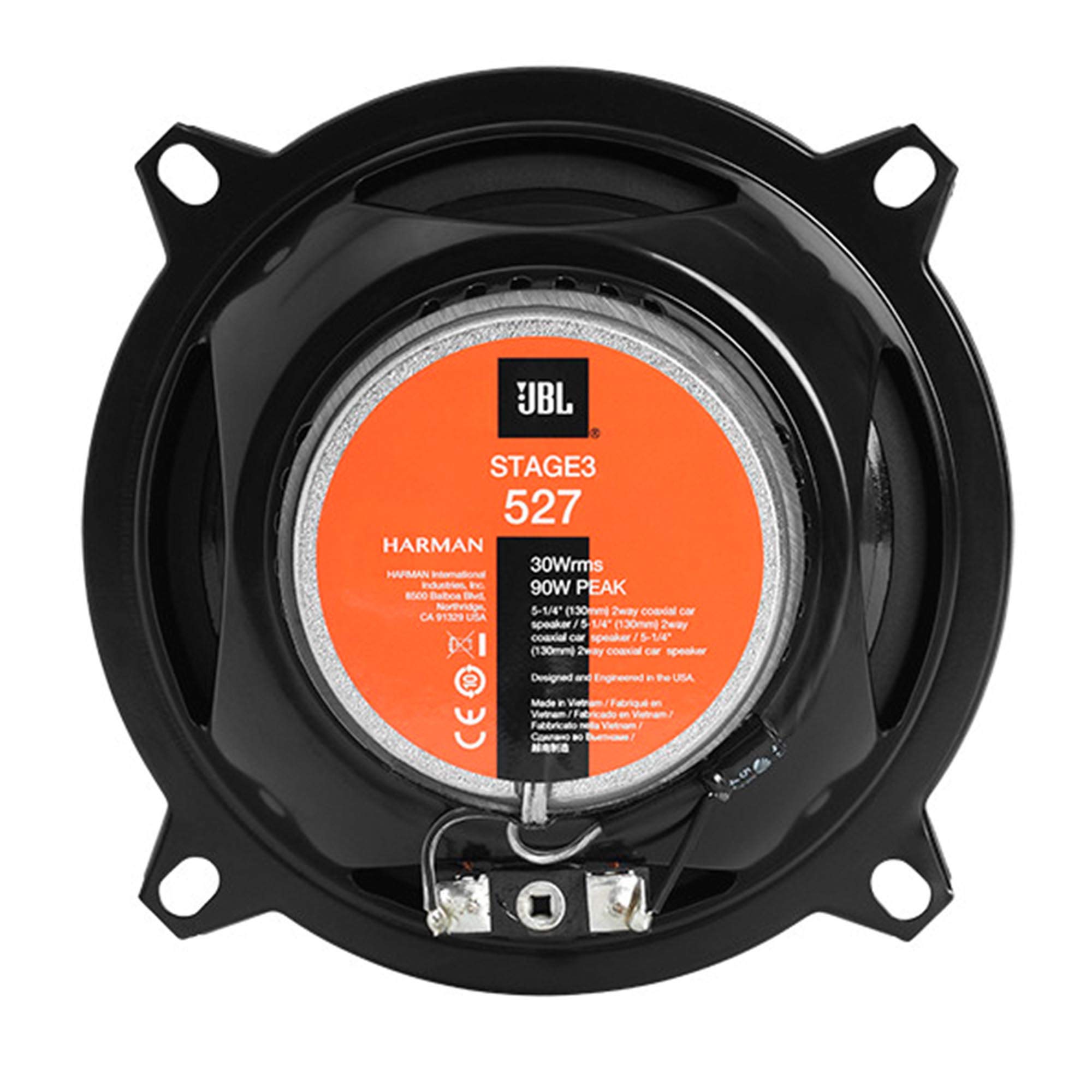 JBL Stage 3527 - 5.25” Two-way car audio speaker, Black