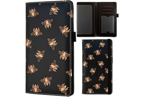 ANNAMISSI checkbook cover,Checkbook Cover for Duplicate Checks,RFID Checkbook Register Cute Wallet women Men Credit Card Holder (Bee)