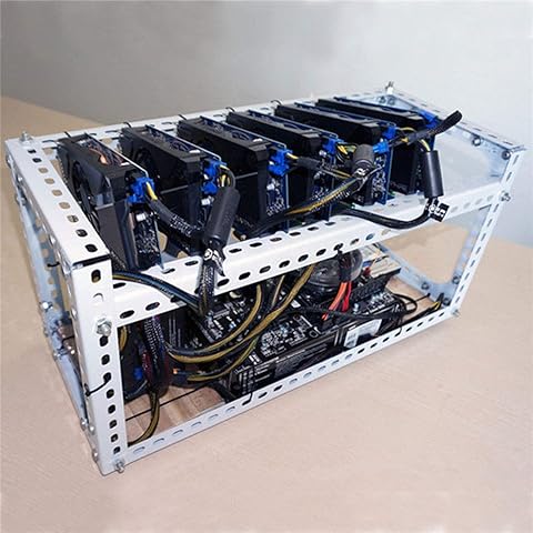 Socialism Equipo Minero Minero Marco DIY Plataforma apilable Bitcoin BTC Fama Caso Servidor Chasis para 6 Tarjeta gráfica GPU Eth BTC Ethereum-Blanco