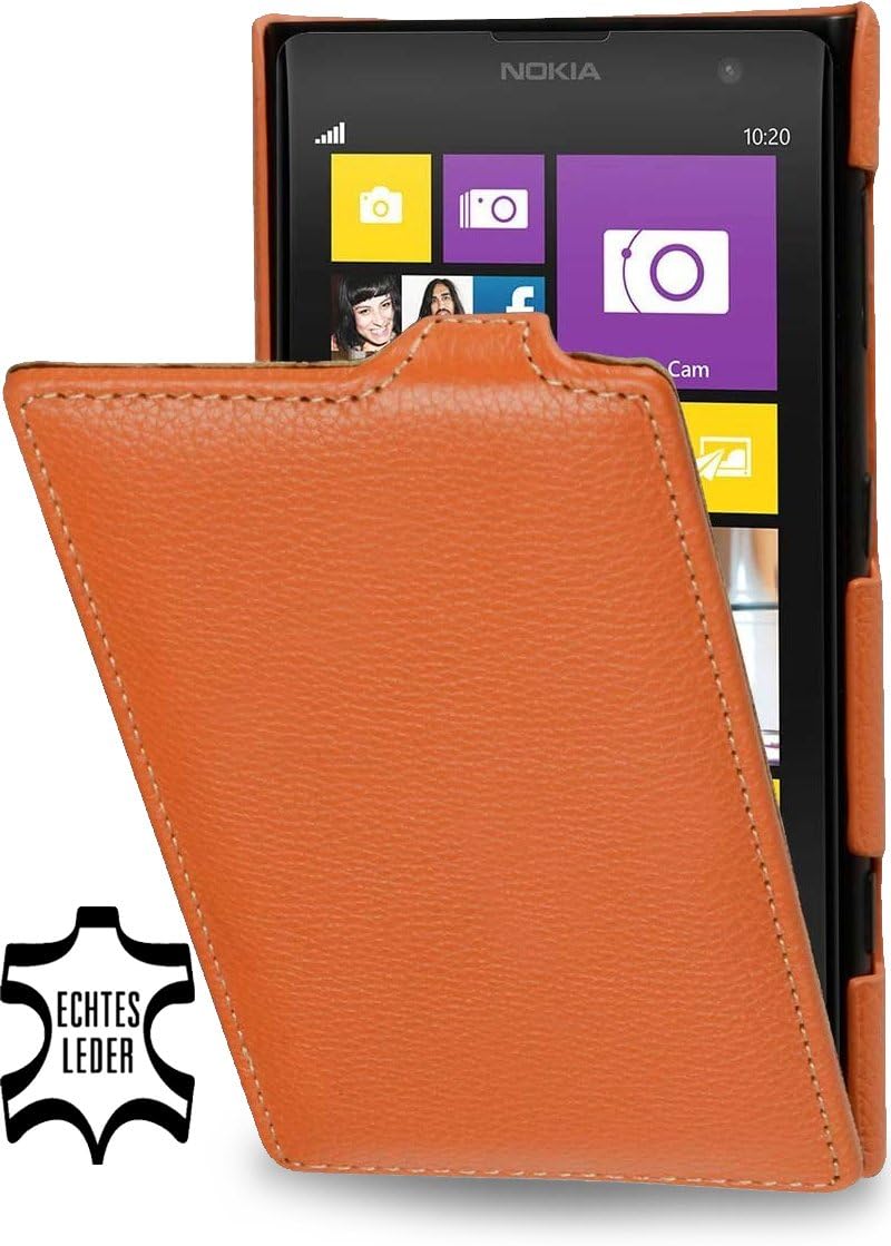 StilGut UltraSlim Genuine Leather Case for Nokia Lumia 1020, Orange