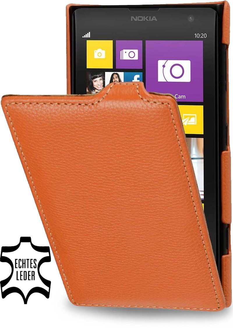 StilGut UltraSlim Genuine Leather Case for Nokia Lumia 1020, Orange — image 1