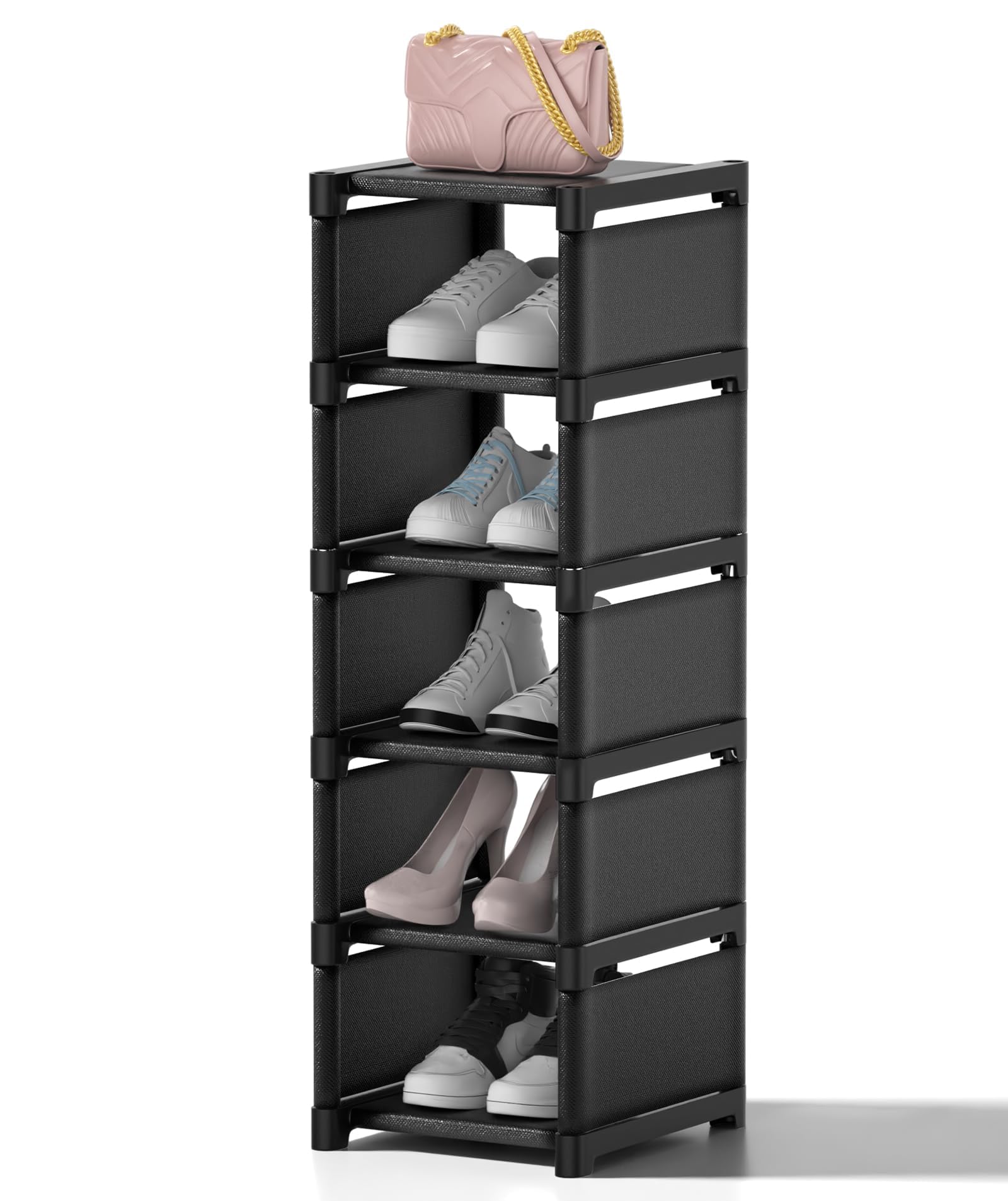 XXXAXXX 6-Tier Narrow Shoe Rack, Vertical Small Space 6-Tier