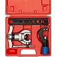 Wostore Eccentric Flaring Tools Set and Tube Cutter Kit for 7 Dies Sizes 3/16-3/4inch Refrigeration HVAC 45 Degree Heavy Duty