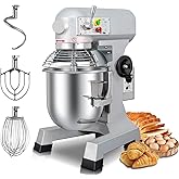 15Qt Commercial Food Mixer with Timing Function, Commercial mixer 3-Speed Adjustable Heavy Duty, Electric Stand Dough Mixer w