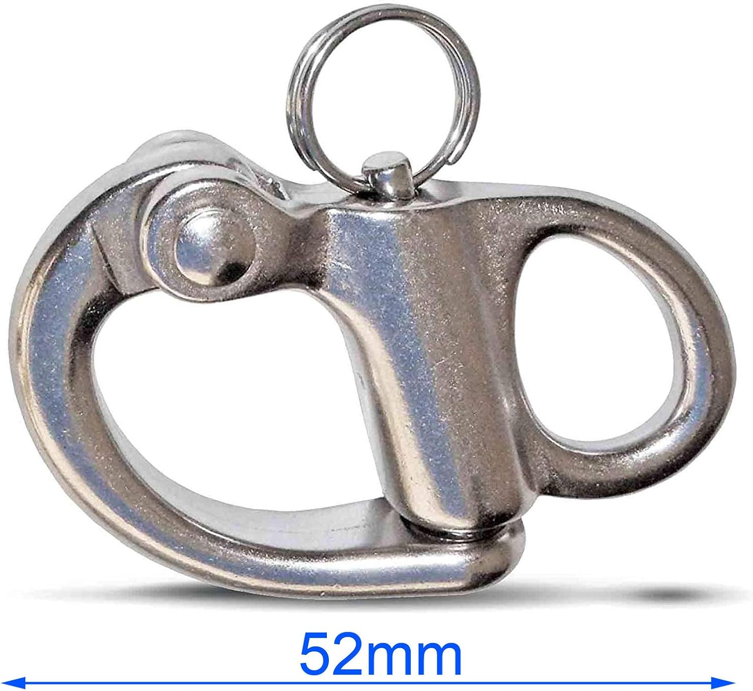 POFET 52mm-316 Stainless Steel Fixed Snap Shackle Spring Shackles, Hand Pull Fastening Shackle Rigging, Silver - Image 3