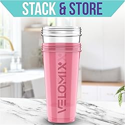 VELOMIX -2 Pack- 28 oz Protein Shaker Bottles for