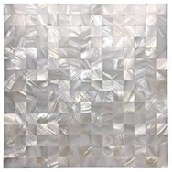 Art3d Mother of Pearl Shell Mini Square Seamless