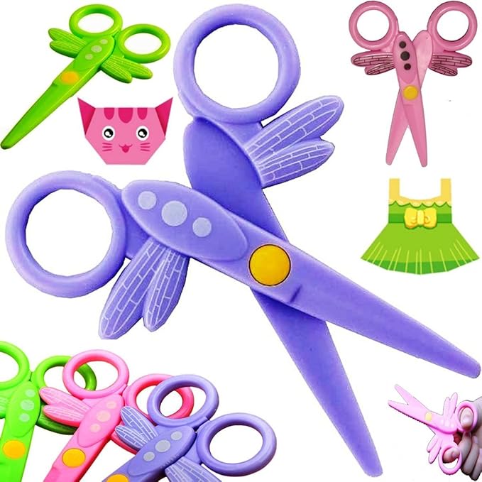 Designergearint® 12cm SAFE Plastic Scissors Kids Children School Safety Paper Cutting Scissors