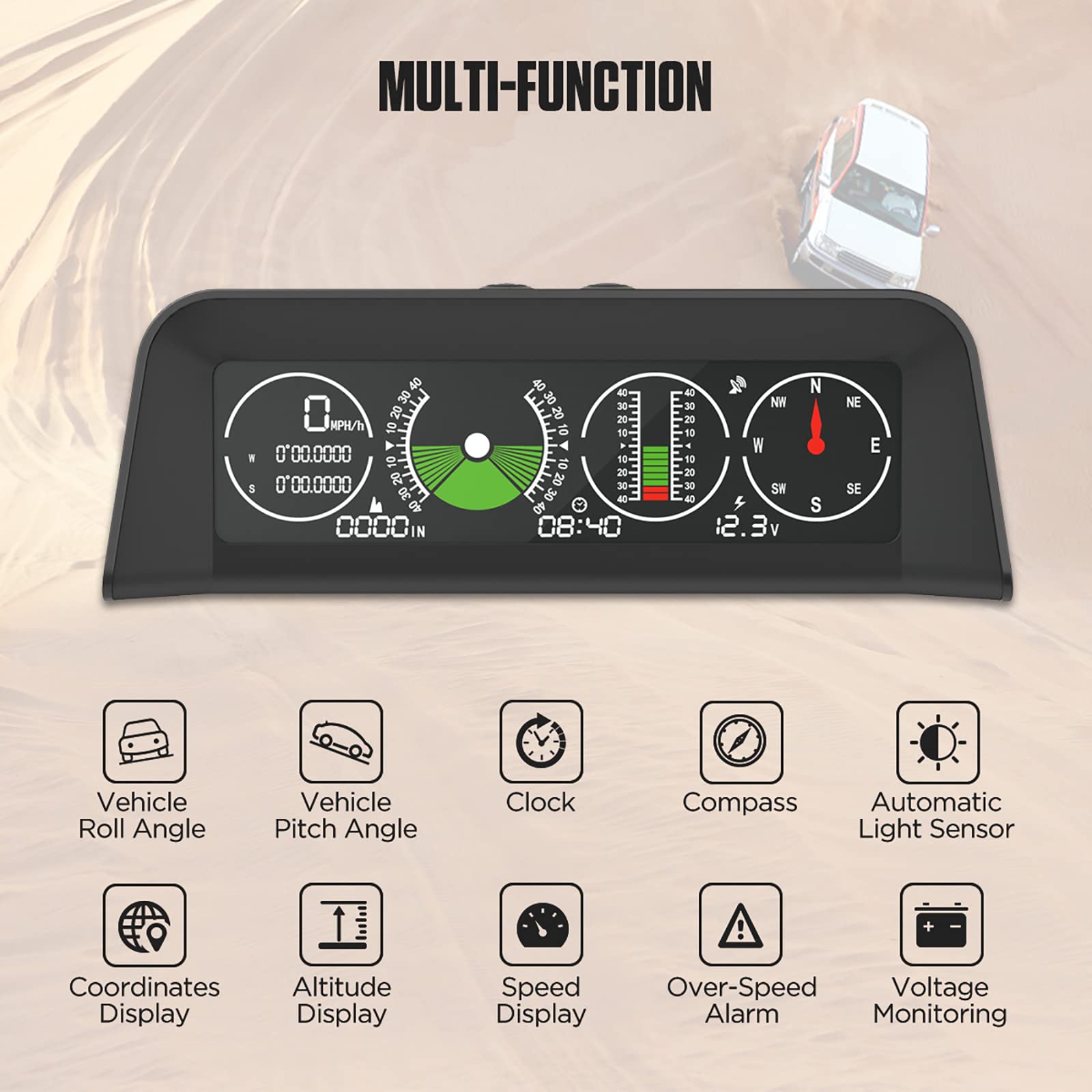 Mua Car Inclinometer Horizontal Inclinometer Car HUD GPS Speedometer ...