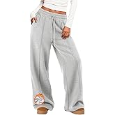 MIROMIHO Womens Wide Leg Sweatpants Fleece Lined Baggy Pants Drawstring Athletic Joggers Fashion Winter Outfits
