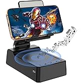 Fanlory Birthday Gifts for Men,Cell Phone Stand with Wireless Bluetooth Speaker and Antislip Base HD Surround Sound for Home with Bluetooth Speaker for Desk Compatible with iPhone,ipad (Black)