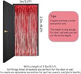 GREATRIL Red Fringe Curtains 2-Pack 8.2ft x 3.2ft Backdrop Tinsel Party Decor view 3