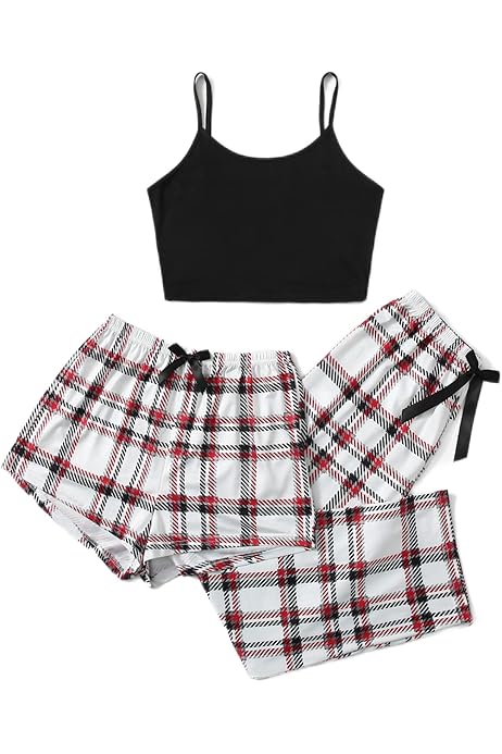 Plaid Pajama Plush Sleep Shorts Men's Pajama Lounge Pants