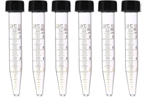 PATIKIL 10ml Centrifuge Tubes, 6 Pcs Glass Graduated Centrifuge Vials with Screw Cap Conical Bottom Test Tube Storage Contain