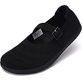 WHITIN Women's Barefoot Mary Jane Flats + Wide Toe Box + Zero Drop Sole + Adjustable Straps
