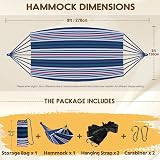 ANYOO Cotton Hammock with Tree-friendly Straps 250 kg Capacity Portable Travel view 2