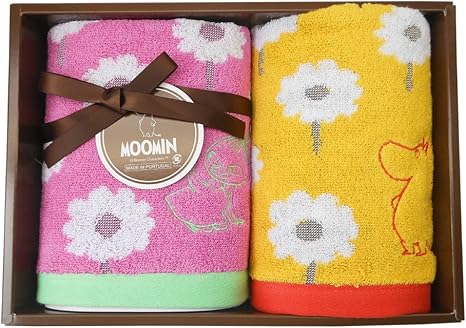 Amazon Co Jp 丸眞 タオルギフトセット 挨拶 引っ越し Moomin ムーミン ハンドタオル 1枚 フェイスタオル 1枚 お花畑とムーミンシリーズ ホーム キッチン