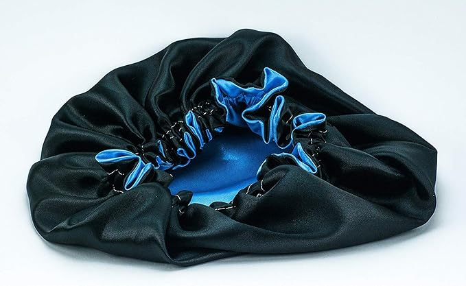 DEHMAN Pure Satin Handmade Fully Reversible Luxuries Hair Bonnet Sleep Cap for All Hair Types