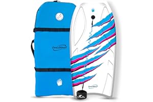 Own the Wave Pro Claw Strike 38" Body Board for All Wave Conditions – Lightweight BodyBoards for Beach with Leash EPS Core HDPE Slick Bottom IXPE Deck Comes with Carry Bag Made from Recycled Plastics