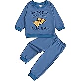 SunoZee Toddler Baby Letter Don't Kiss Me Long Sleeve Sweatshirt Top Jogger Pants Set Cute Fall Winter Clothes Set