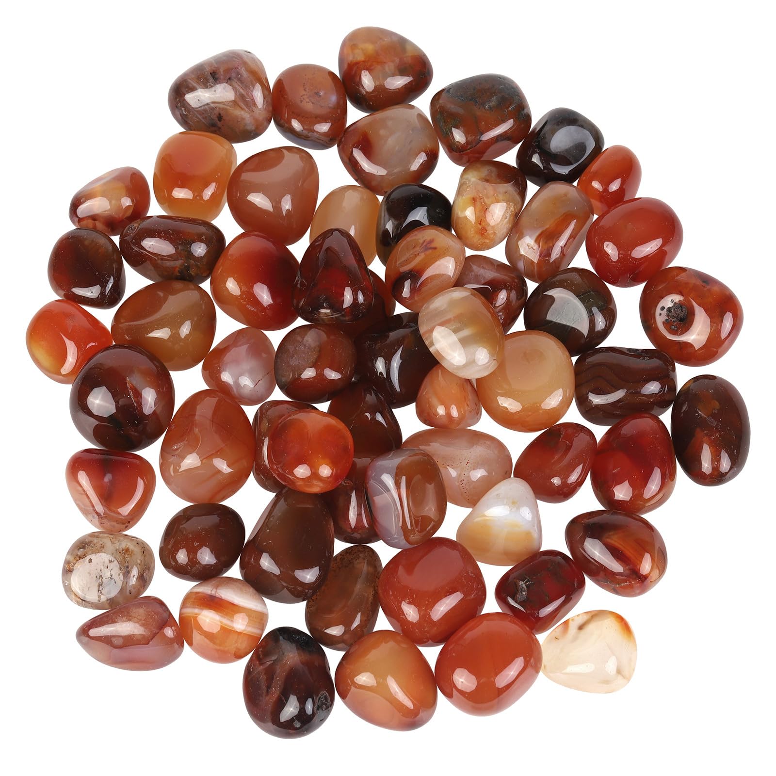 Nupuyai 1lb Agate Crystal Stone Set, Irregular Polished Stone Natural Mineral Stone Reiki Chakra Meditation Decorative Stones for Plants Vases Home Table Decor