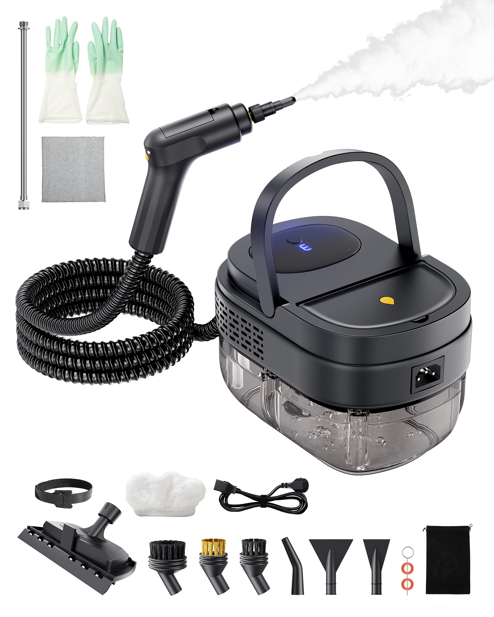 Photo 1 of Steamer for Cleaning,3-Speed Adjustable Handle,1.69 Quarts Large Capacity Tank Steam Cleaner Handheld, Detachable 13PCS Accessories steamer for Car,Home kitchens,Camping,
