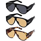 YMRFW Oversized Retro Aviator Sunglasses for Women Men Trend 70s Thick Classic Vintage Style Sun Glasses